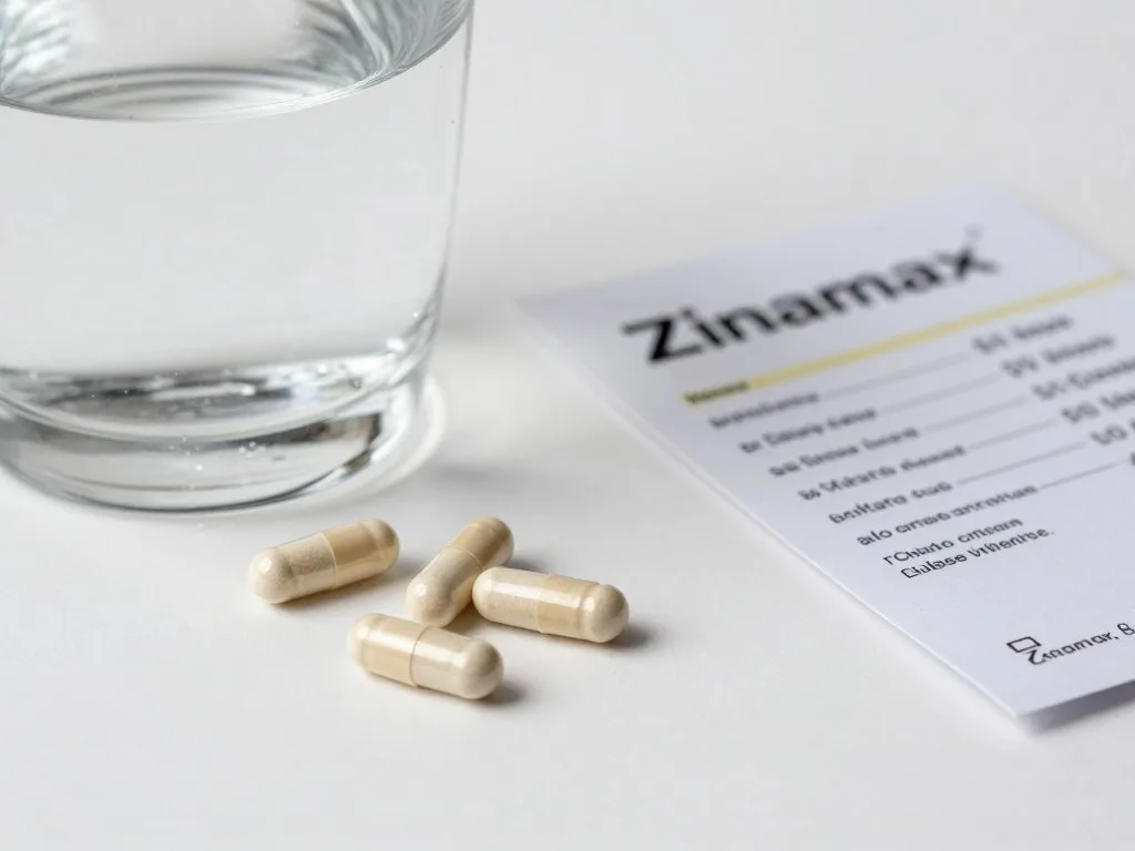 Kapsułki Zinamax z instrukcją dawkowania