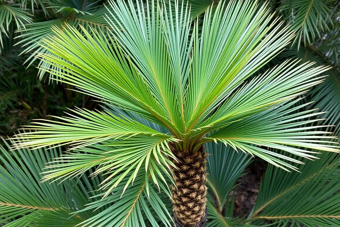 Palma sabałowa (Serenoa repens) rosnąca w naturalnym środowisku, charakterystyczna niska palma z wachlarzowatymi liśćmi