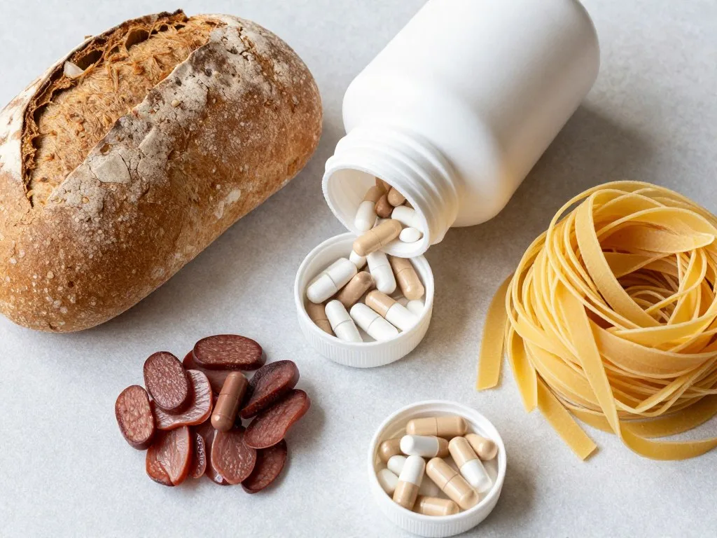 Blokery węglowodanów i tłuszczów obok produktów zawierających węglowodany i tłuszcze