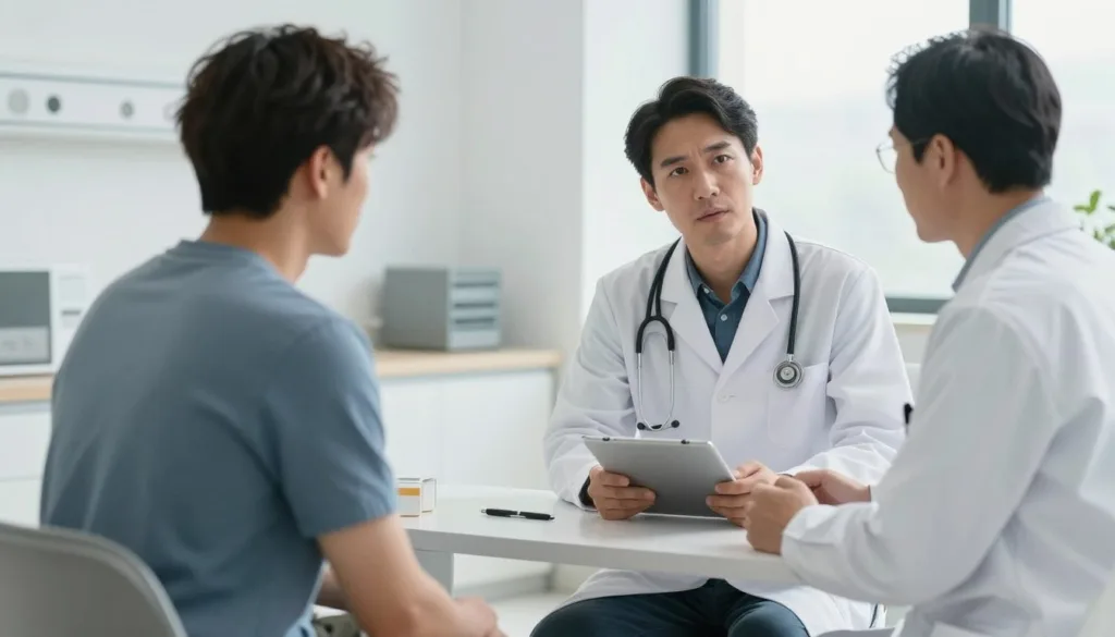Mężczyzna na konsultacji z lekarzem urologiem