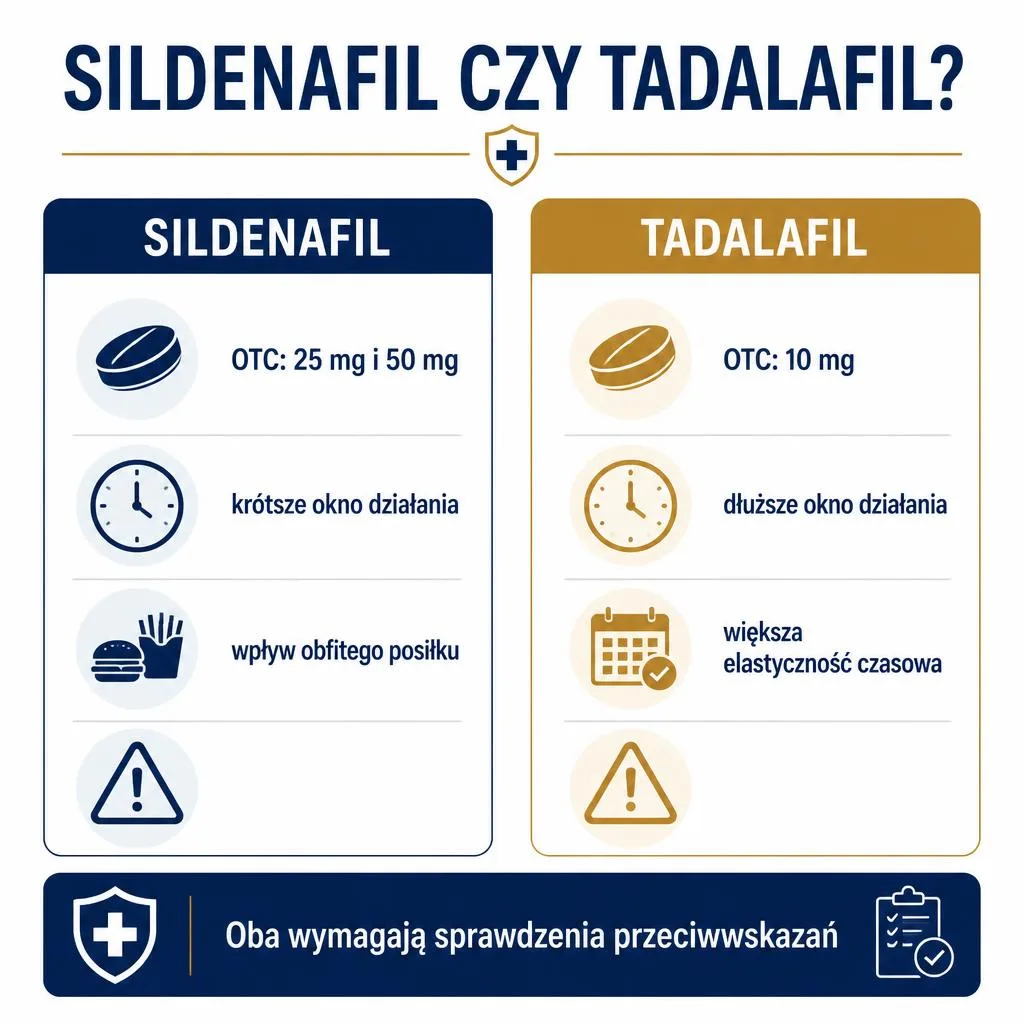 Sildenafil czy tadalafil – porównanie leków na potencję bez recepty